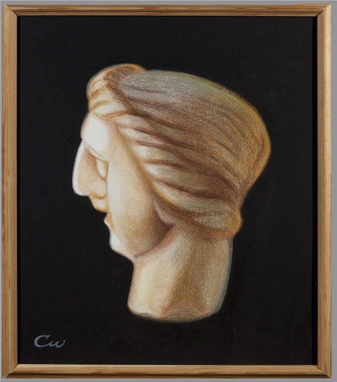 Марга Силкина. ''Античная голова'', 2002. Пастель, 46, 5х35 см