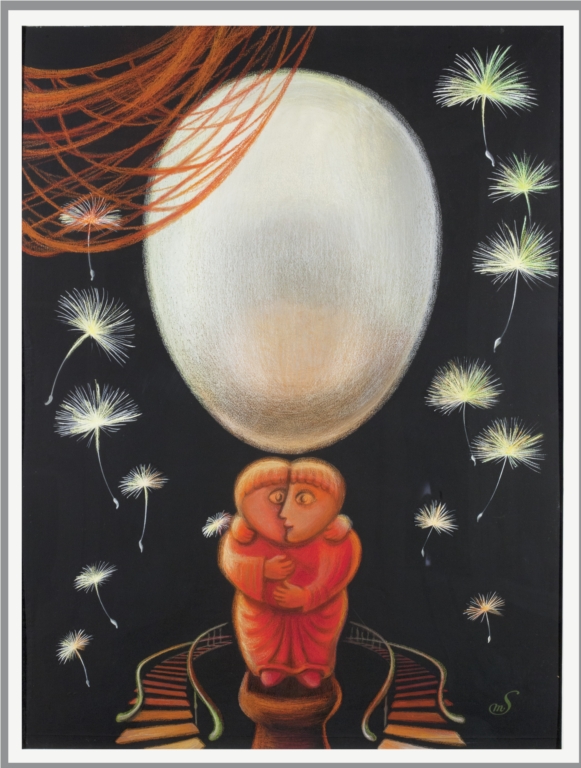 ''Эрос'', 2009. Оргалит, акрил, масляная пастель, 80x60 см