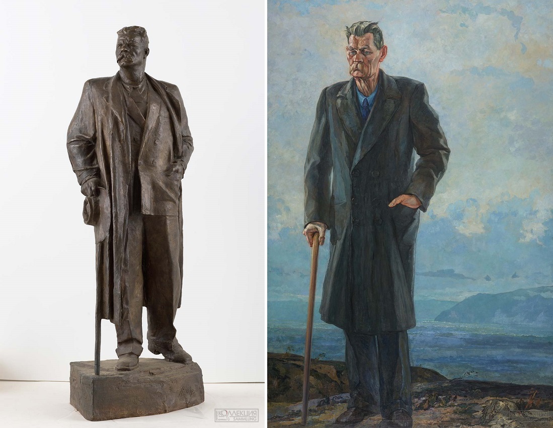 Шадр И.Д. Проект памятника М. Горькому для Москвы. 1929. ГТГКорин П.Д. Портрет М. Горького. 1932. ГТГ