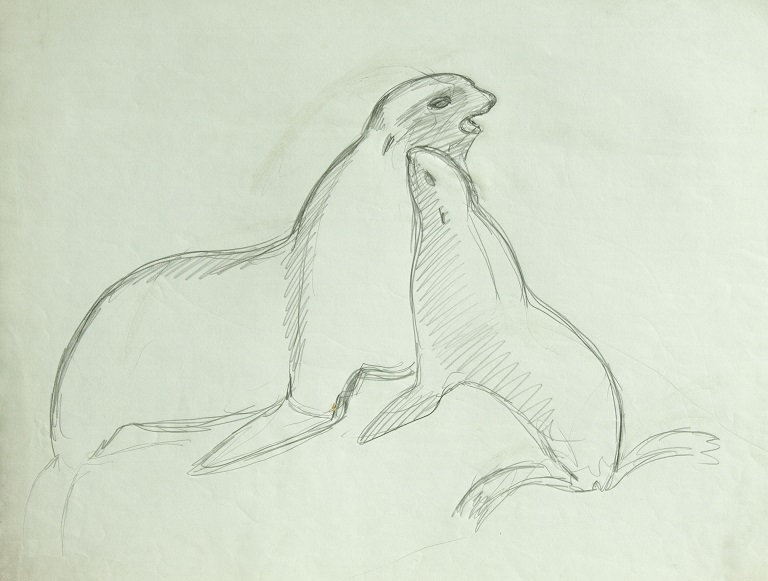 ''Проявление любви'', 1987. Бумага, карандаш