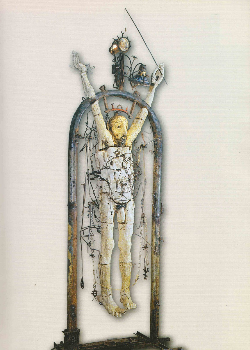 ''Художник'', 1994. Керамика, железо, сварка, 275х100х80 см.Московский музей современного искусства
