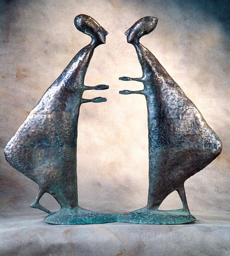 Сергей Бычков. "О встрече", 1997. Бронза, 55х57х12 см. Ярославский художественный музей. Фото М. Железнякова, М. Каламкарова  