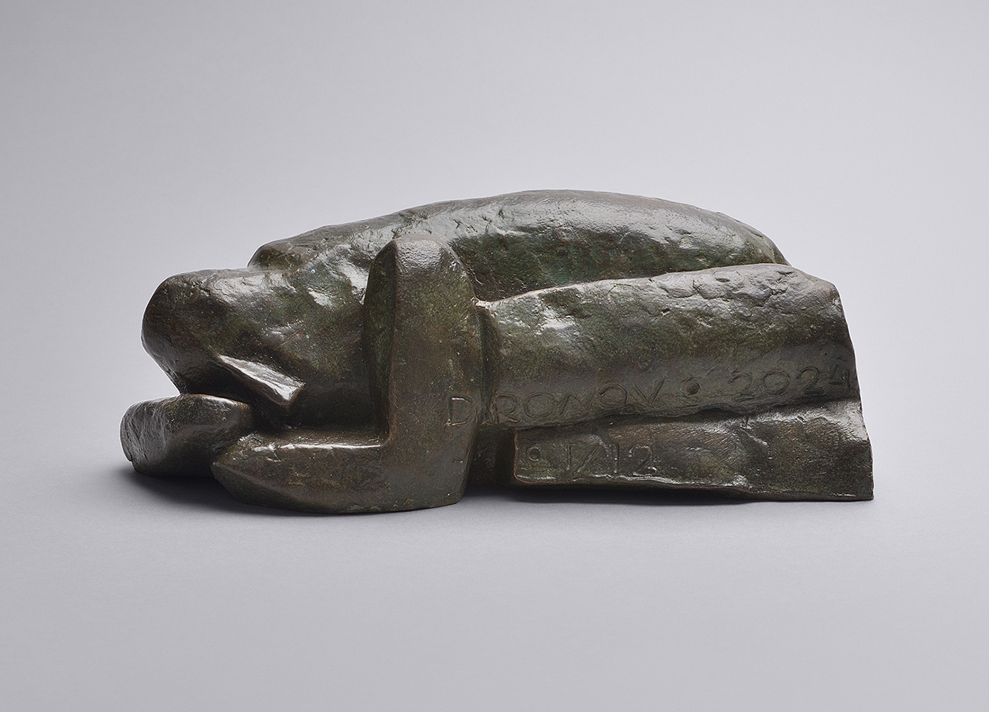 ''Спящий гном'', 2024. Бронза, 8х20х9 см