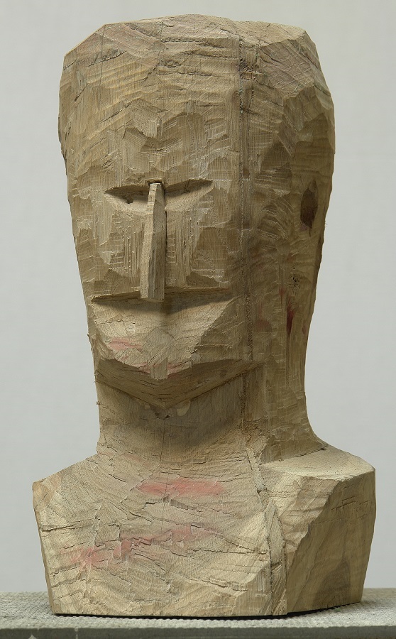 ''Автопортрет'', 1991. Дерево, высота 43 см.