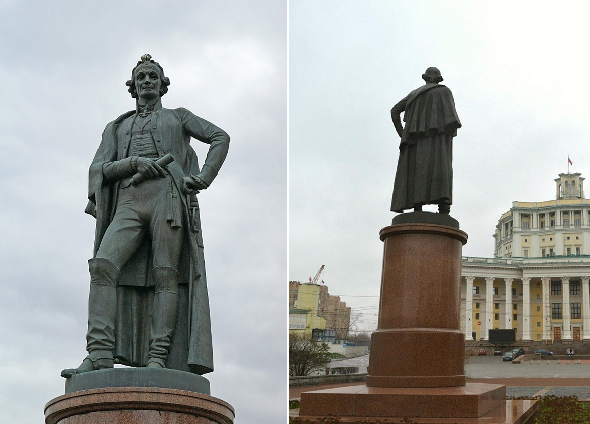 Олег Комов. Памятник А.В. Суворову (ракурсы), 1982. Бронза, гранит, высота фигуры 420 см, высота постамента 480 см. Архитектор В.А. Нестеров. Суворовская площадь, Москва