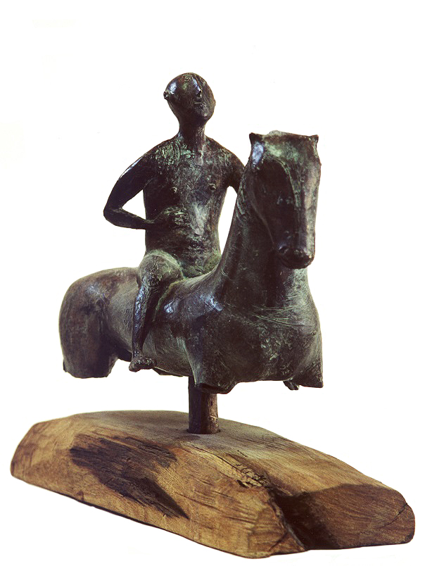 Виктор Корнеев. "Романтический всадник", 1996. Бронза, дерево, 50х65х30 см. Фото из архива Виктора Корнеева