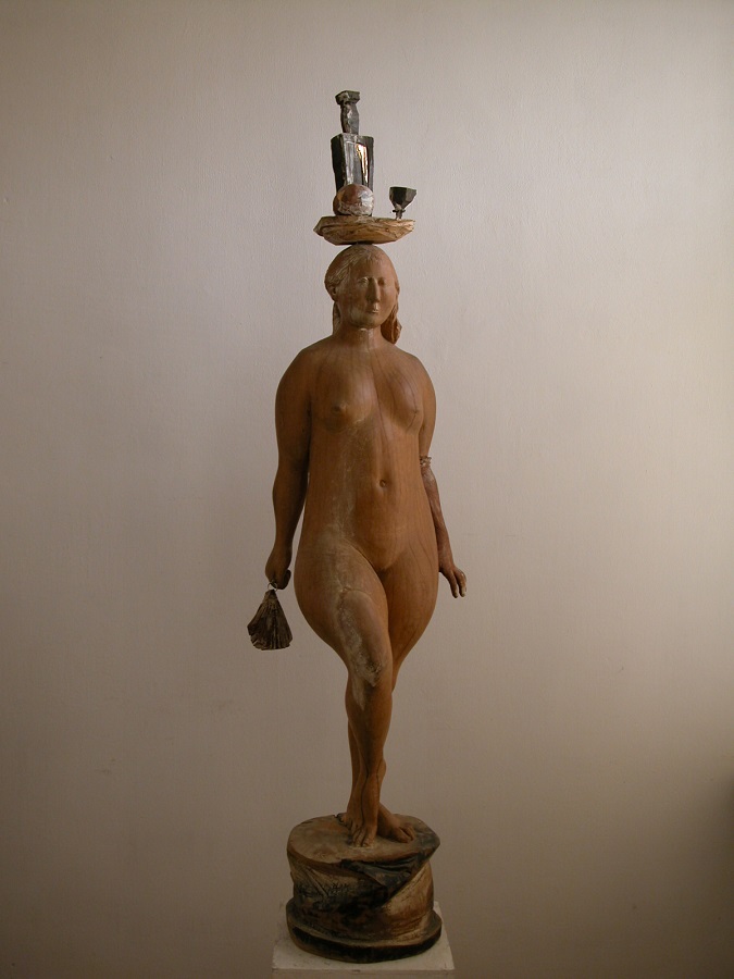 ''Баланс'', 1996. Дерево, 220х60х30 см.Московский музей современного искусства