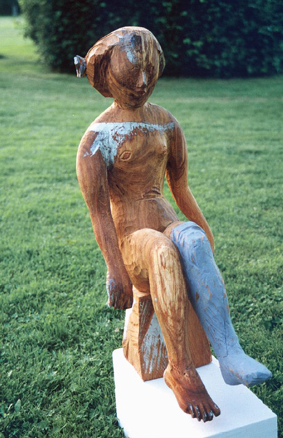 ''Дама с чулком'', 1999. Дерево, 75х50х38 см
