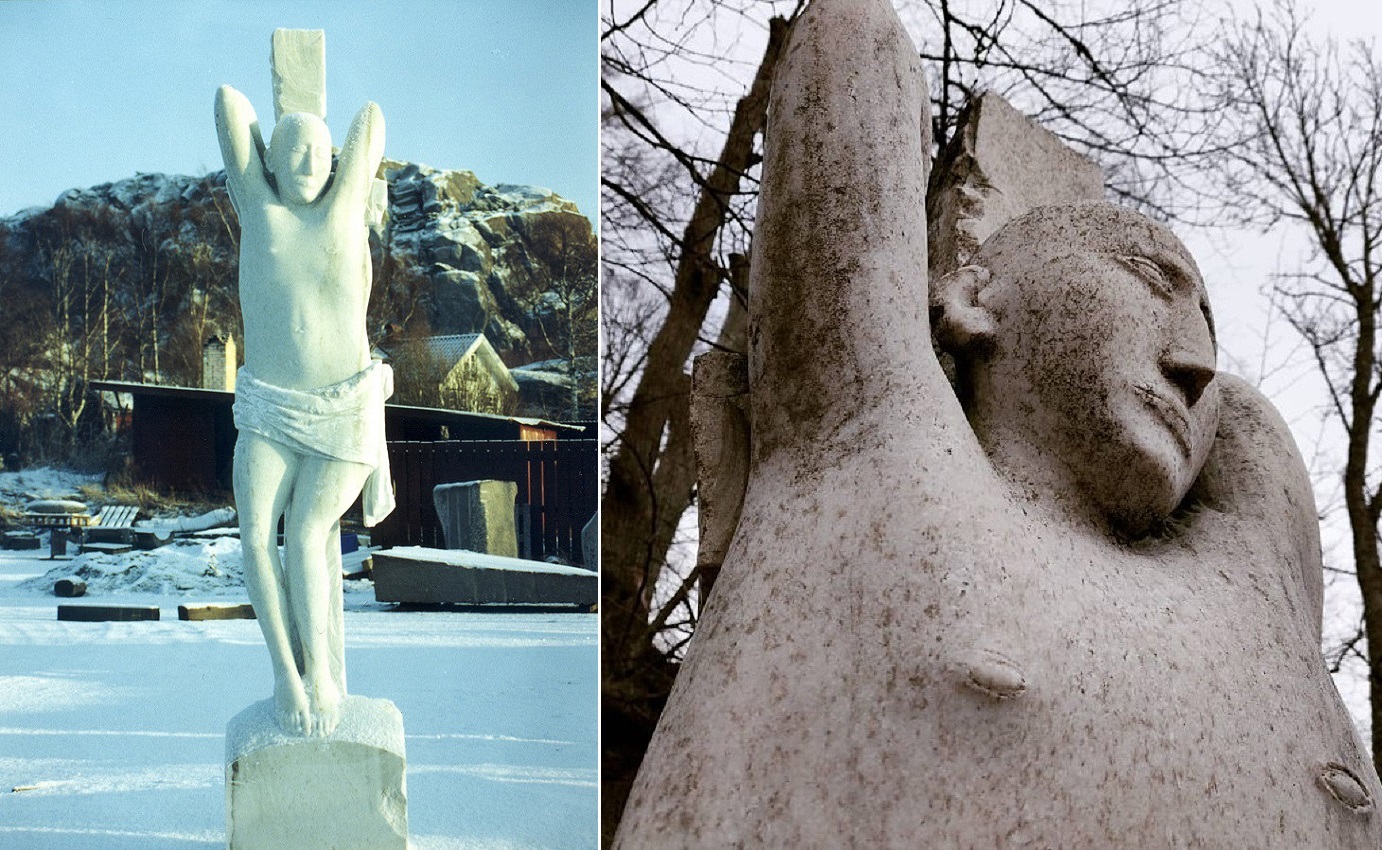 ''Святой Себастьян'', 1999. Мрамор, 220х50х40 см.Парк скульптуры, Укселёсунд