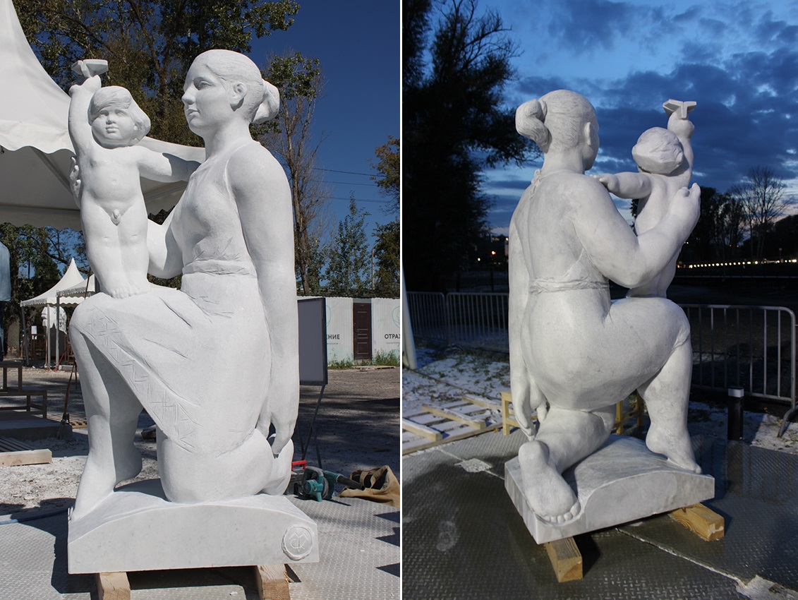 "Лети!", 2025. Мрамор, 205х95х65 см