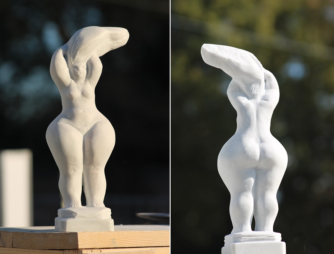 "Ветерок", 2025. Мрамор, 32х14х9 см