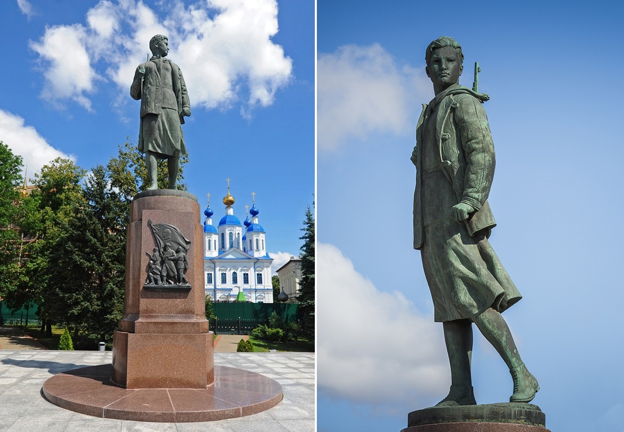 Матвей Манизер. Памятник Герою Советского Союза Зое Космодемьянской, 1947. Бронза, гранит. Архитектор И.Г. Лангбард. Тамбов. Фото (справа) Александра Новикова