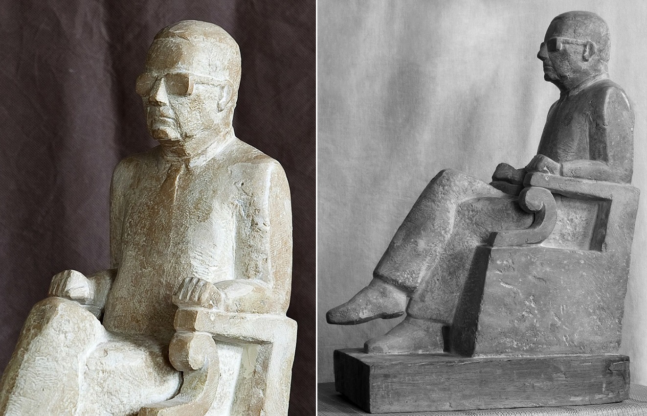 Анатолий Машаров. "Композитор Дмитрий Шостакович" (ракурсы 2), 1997. Камень, высота 40 см. Фото Анны Рождественской
