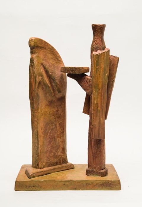 Анатолий Машаров. "Явление ангела", 1995. Дерево, 40х26х15 см (с основанием). Государственный Русский музей, С.-Петербург