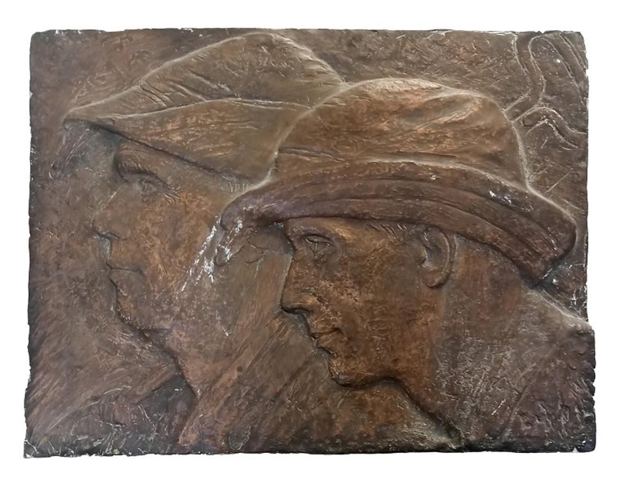 Сталевары (Кировские ветераны), 1969. Рельеф. Медь, гипс, 34х44х2 см.Государственный Русский музей, С.-Петербург. Фото: goskatalog.ru