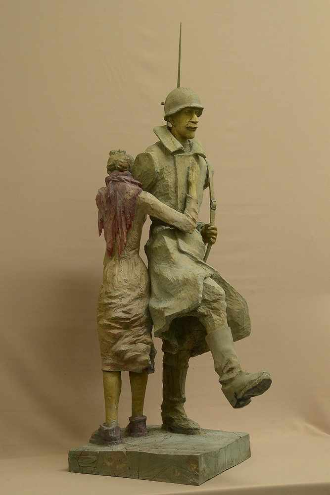 ''Прощание'', 2013. Дерево тонированное, 138х68х52 см.Белгородский государственный художественный музей