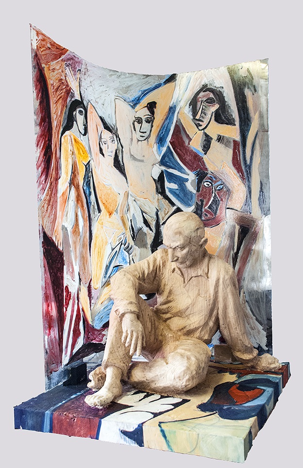 ''Пикассо'', 2013. Дерево, акрил, стекло, 86х56х52 см