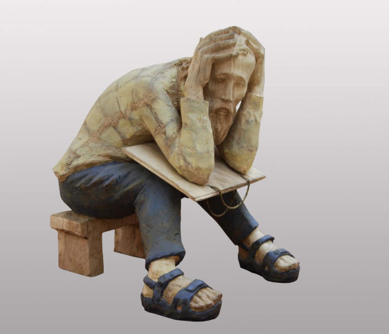 ''Портрет художника Станислава Косенкова'', 2011. Дерево тонированное, 49,5х35х49 см.Белгородский государственный художественный музей
