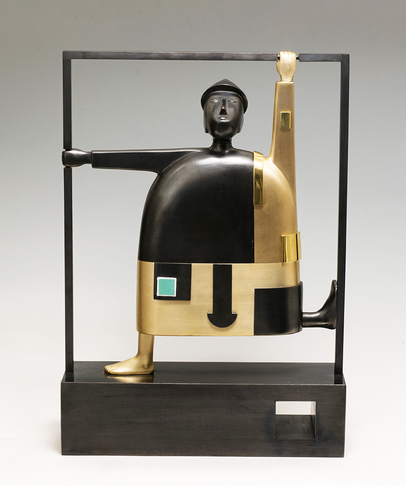 ''Клоун'', 2024. Бронза, тон, смальта, 49х34х10 см