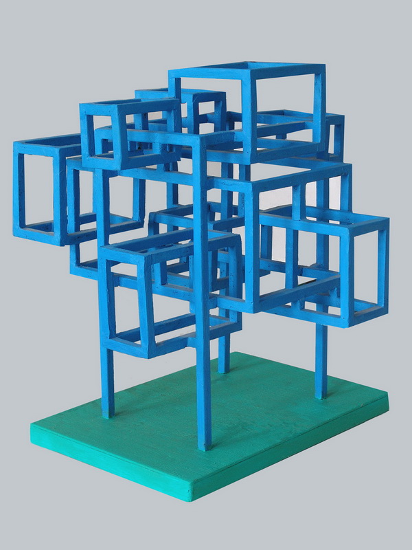 Игорь Шелковский. "Облако" над лугом, 2007. Дерево, акрил, 39х36х30 см