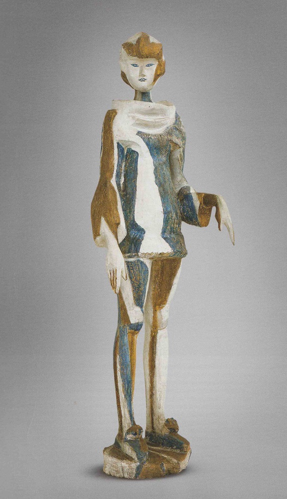 ''Подросток'', 1972. Дерево, левкас, роспись, 179х57х38 см