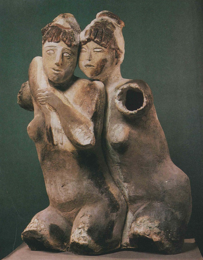 ''Купальщицы'', 1987. Шамот, 97х72х50 см