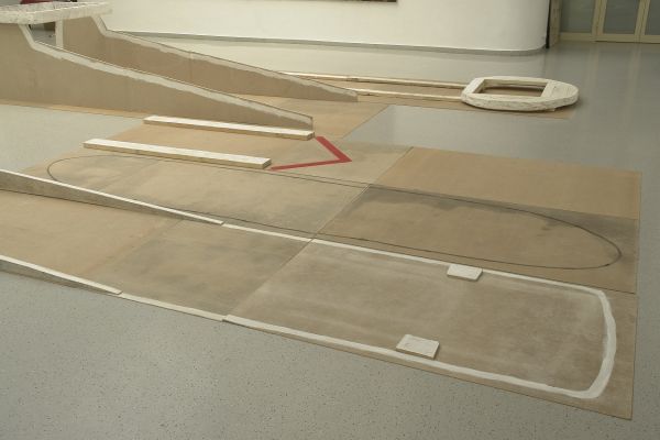 Анатолий Комелин. Проект ''Вертолетная площадка'', 2010. Фрагмент экспозиции. ''Малый Манеж'', Москва, 2010. Фото из архива А. Комелина