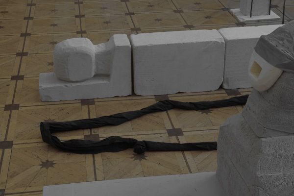 Анатолий Комелин. Вариант экспозиции ''Театра военных действий'' в РАХ, Москва, 2018. Фото из архива А.А. Комелина