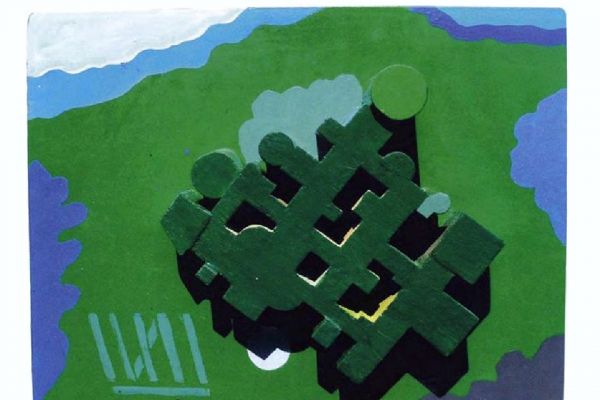 Игорь Шелковский. Рельеф из серии ''Летние дни'' 1, 1981. Дерево, краска, размеры вариативны. Фото: каталог Игорь Шелковский, Мультимедийный комплекс актуальных искусств, М., 2013