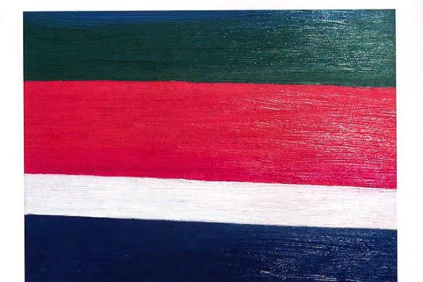 Игорь Шелковский. Из серии ''Флаги'' 4, 1990-е - 2010-е. Холст, масло, размеры вариативны.  Фото: каталог ''Игорь Шелковский'', Мультимедийный комплекс актуальных искусств, М., 2013