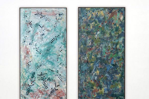 Игорь Шелковский. ''Абстрактные панно'', 1989-1990.  Дерево, краска, 120х60 см. Фото: alinapinskygallery.com  