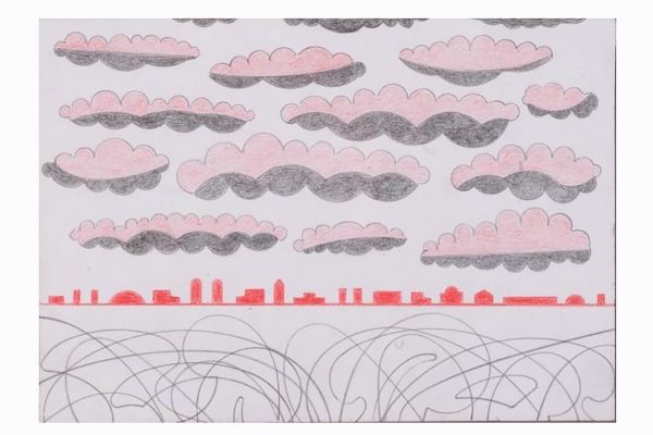 Игорь Шелковский. Из серии ''Механическое риcование'' 11, 2002-2012. Бумага, карандаши, 14,5х21 см. Государственный музейно-выставочный центр ''РОСИЗО'', Москва 