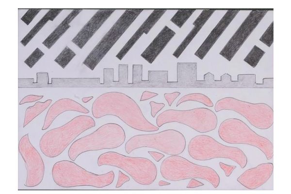 Игорь Шелковский. Из серии ''Механическое риcование'' 5, 2002-2012. Бумага, карандаши, 14,5х21 см. Государственный музейно-выставочный центр ''РОСИЗО'', Москва 