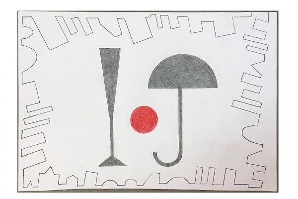 Игорь Шелковский. Из серии ''Механического рисование'' 14, 2002-2012. Бумага, карандаши, 14,7х21,1 см. Московский музей современного искусства