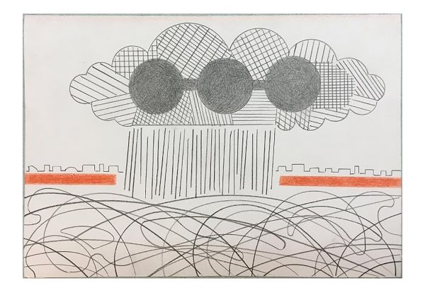 Игорь Шелковский. Из серии ''Механического рисование'' 15, 2002-2012. Бумага, карандаши, 14,8х21,2 см. Московский музей современного искусства