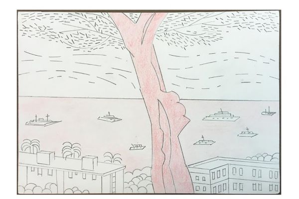 Игорь Шелковский. Из серии ''Механического рисование'' 23, 2002-2012. Бумага, карандаши, 15х21,2 см. Московский музей современного искусства