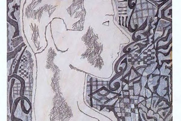 Игорь Шелковский. ''Мальчик из Переславля-Залесского'' 5, 1970. Бумага, карандаш, белила, 40х28 см. Фото: каталог Игорь Шелковский'', Мультимедийный комплекс актуальных искусств, М., 2013