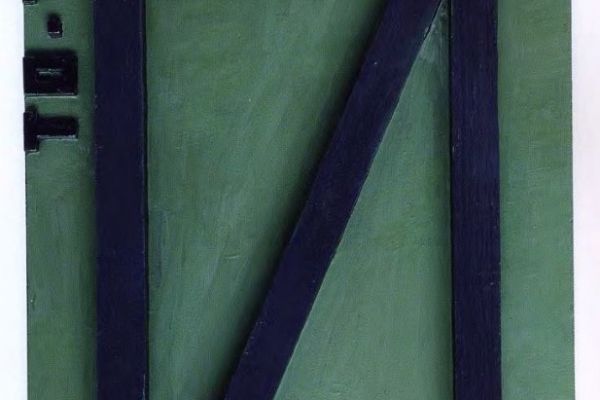 Игорь Шелковский. Из серии ''Поговорки'' 7, 2001. Дерево, краска, 60х40 см. Фото: каталог ''Игорь Шелковский'', Мультимедийный комплекс актуальных искусств, М., 2013