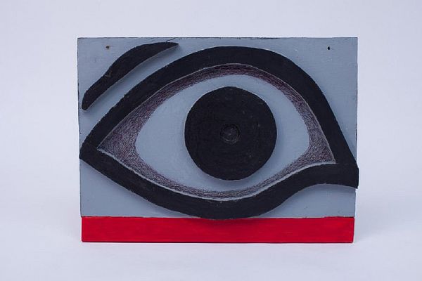 Игорь Шелковский. ''Голод''. Из серии ''1937''. 2014. Дерево, ДСП, акрил, карандаш, ручка шариковая, 40,5х55х4 см. Государственный музей истории ГУЛАГа, Москва