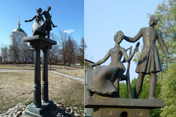 Ю.Г. и Ю.Ю. Ореховы. Рассказ Н.С. Лескова ''Тупейный художник'', 1980. Фрагмент памятника-ансамбля Н.С. Лескову, 1980. Бронза. Орел