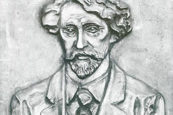 Александр Бурганов. ''Портрет Ильи Репина'', 1985. Гипс, 79х70 см. Московский государственный музей Дом ''Бурганова''