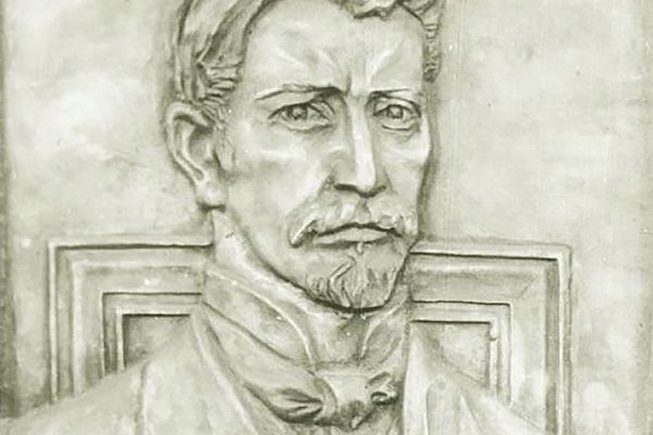 Александр Бурганов. ''Портрет Михаила Врубеля'', 1985. Гипс, 79х72 см. Московский государственный музей ''Дом Бурганова''