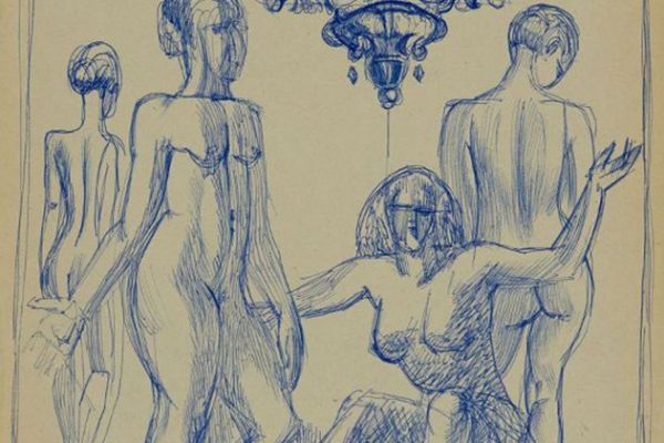 Олег Комов. Бумага, шариковая ручка, 30х21,3 см. Краснодарский краевой художественный музей имени Ф.А. Коваленко