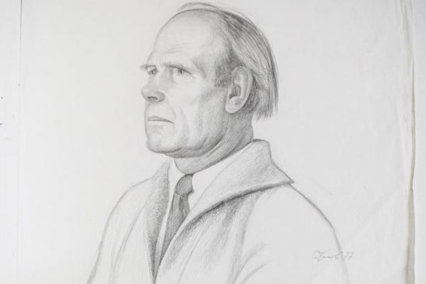 Олег Комов. Художник М.П. Седых, 1977. Бумага, карандаш, 50х40 см. Государственный музейно-выставочный центр ''РОСИЗО'', Москва 