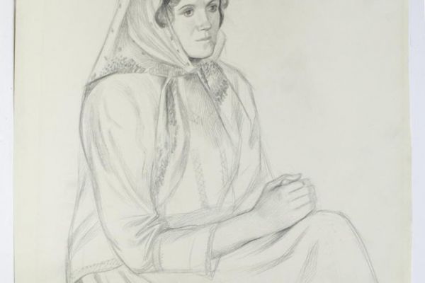 Римма Метелкина, 1979. Бумага, карандаш, 45х50 см. Государственный музейно-выставочный центр ''РОСИЗО'', Москва