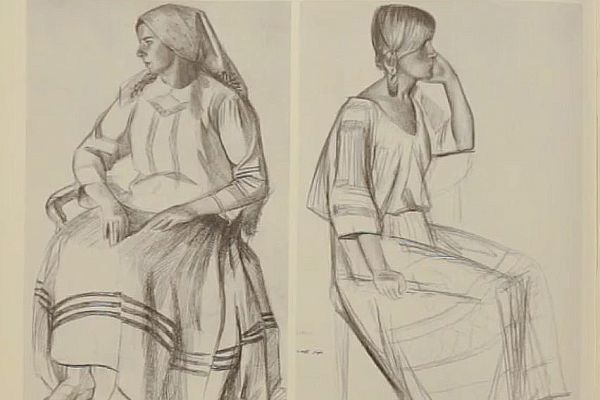 Олег Комов. 1979, 1977. Бумага, карандаш, 57х46 см. Фото: альбом ''Олег Комов'', М., ''Советский художник'', 1988