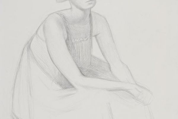 Олег Комов. 1979. Эскиз. Памятник А.Г. Венецианову в Верхнем Волочке Тверской области. Бумага, карандаш, 46х31 см. Челябинский государственный музей изобразительных искусств