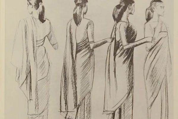 Олег Комов. Девушка в сари, 1985. Бумага, карандаш, 29х40 см. Фото: альбом ''Олег Комов'', М., ''Советский художник'', 1988