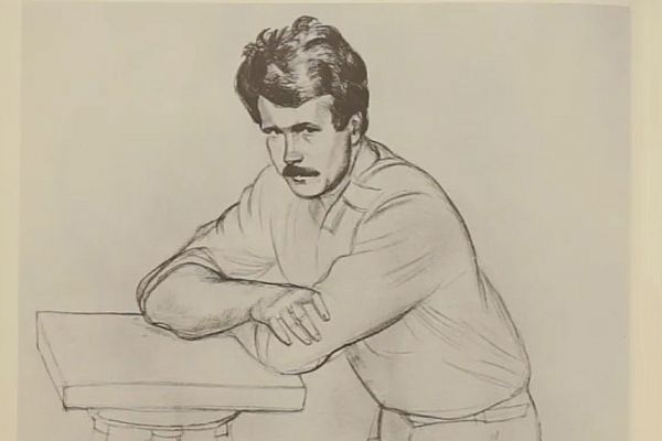 Олег Комов. В.М. Тимков, 1985. Бумага, угольный карандаш, 29х40 см. Фото: альбом ''Олег Комов'', М., ''Советский художник'', 1988