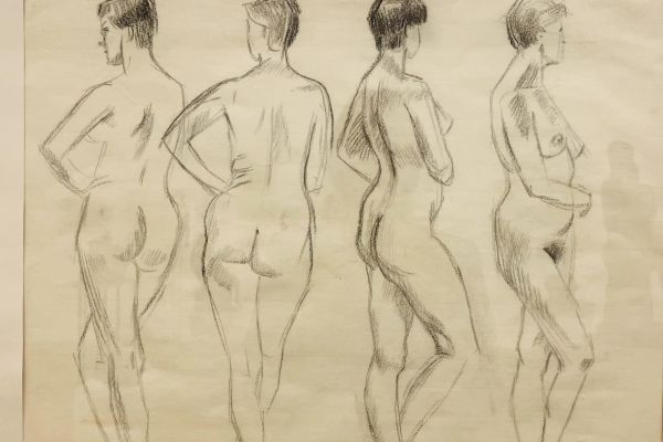 Олег Комов. Обнаженная натура, 1986. Экспозиция персональной выставки О. Комова в РАХ, Москва, 2022. Фото: Нателла Чачибая